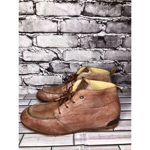 UGG Vibram Salmon Pink Leather Lace Up Casual Distressed Boots Men Sz 9M US/42EU